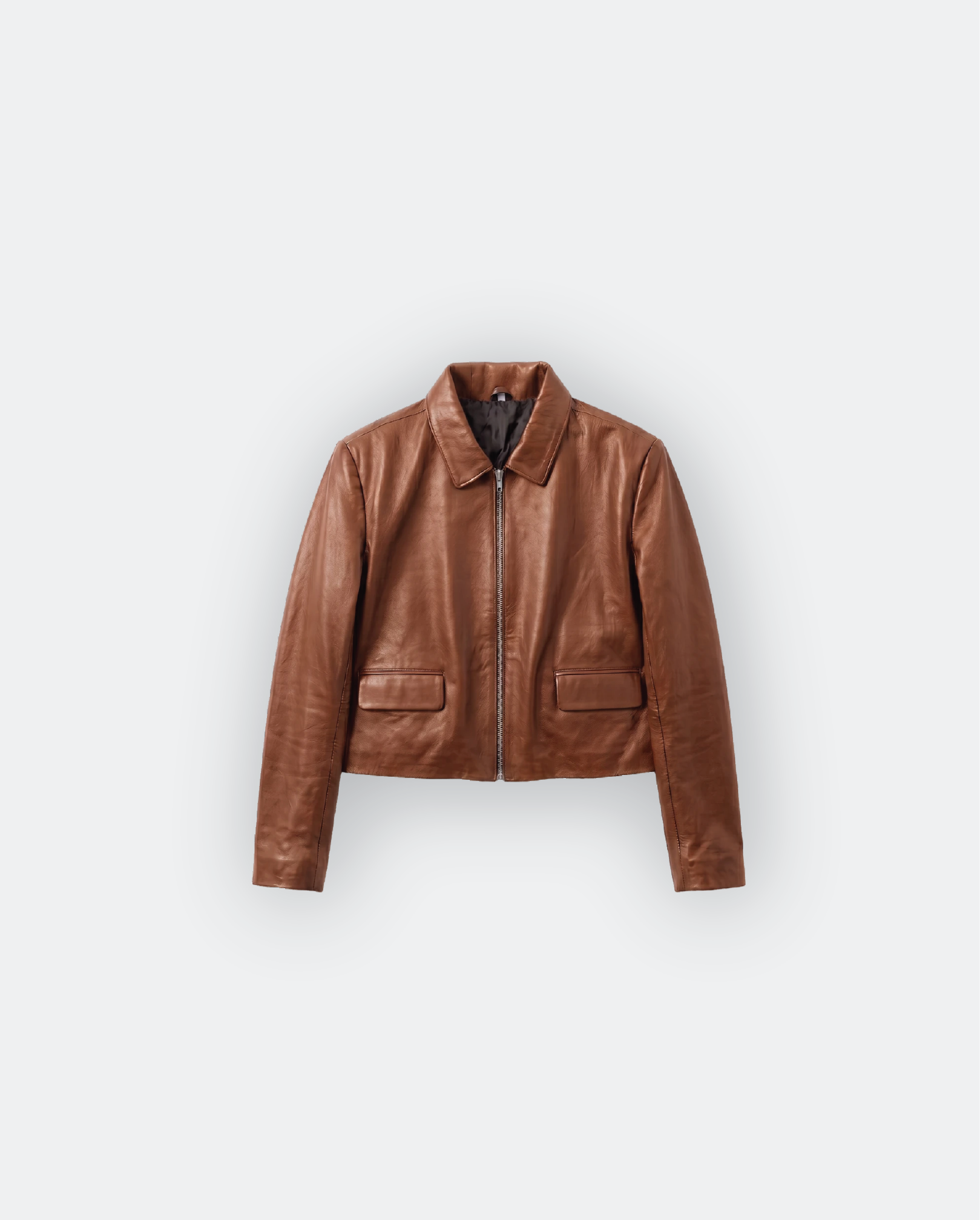 Women Cropped Leather Jacket