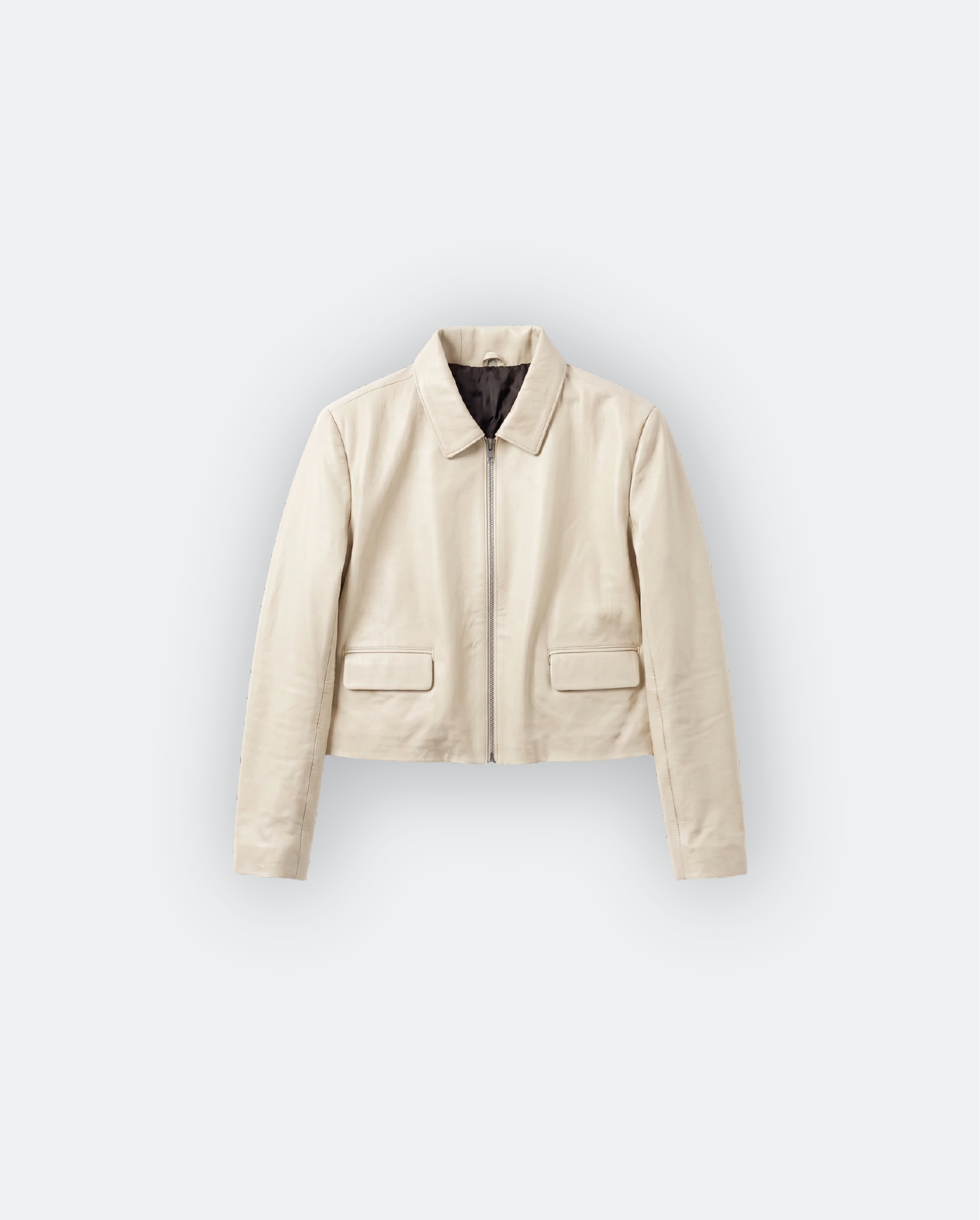 Women Cropped Leather Jacket